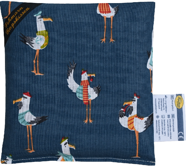 Möwe mit Schal 1-Kammerkissen klein