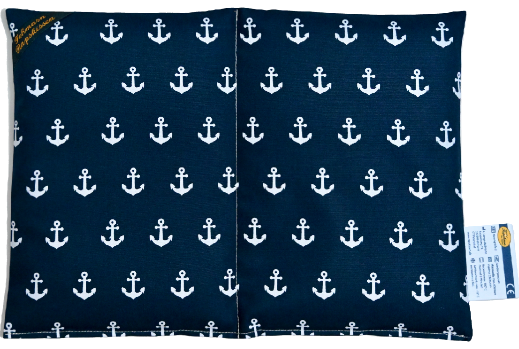 'Hochseeanker groß dunkelblau dünner Stoff 2-Kammerkissen